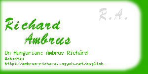 richard ambrus business card
